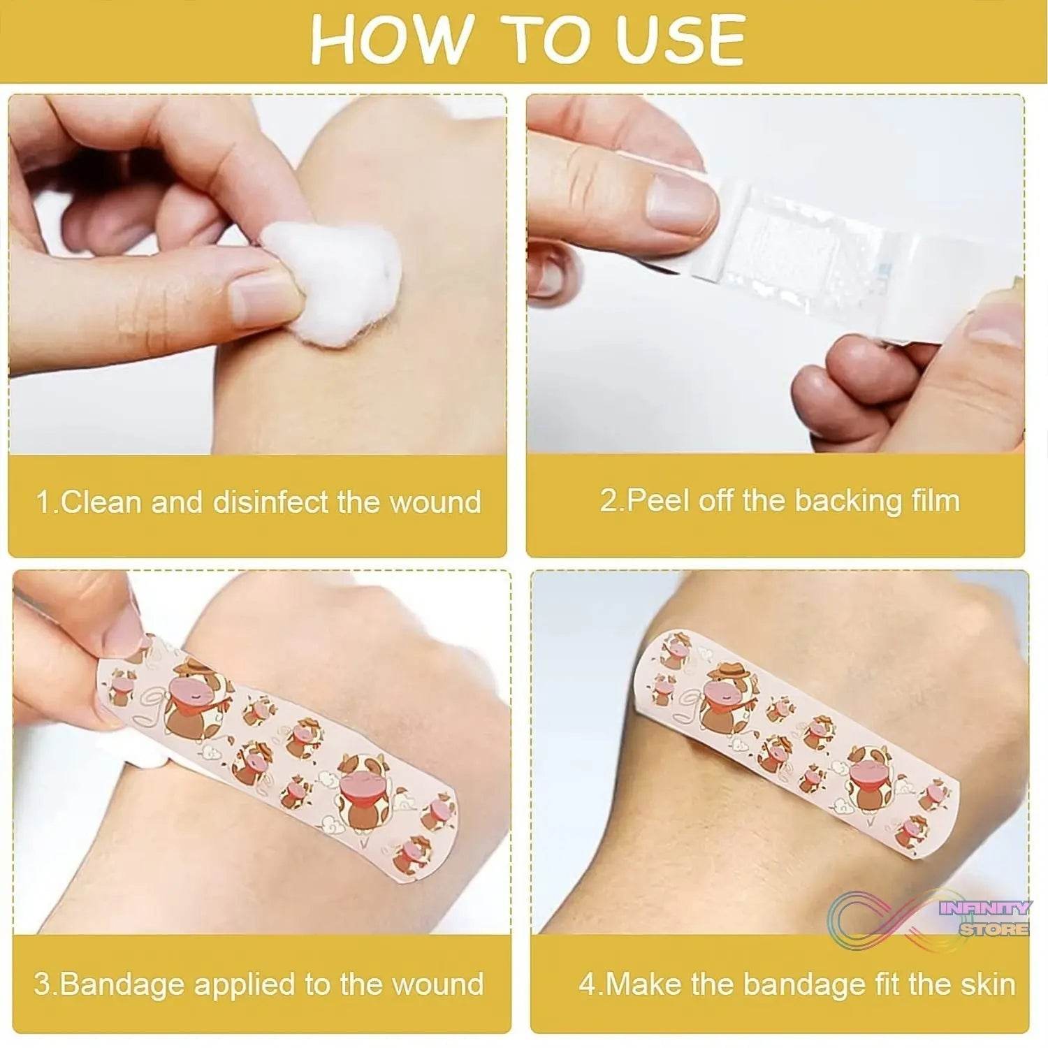 Cartoon Adhesive Bandages Waterproof Creative Bandage (50 Pcs Set) - infinityexculsivestore.com