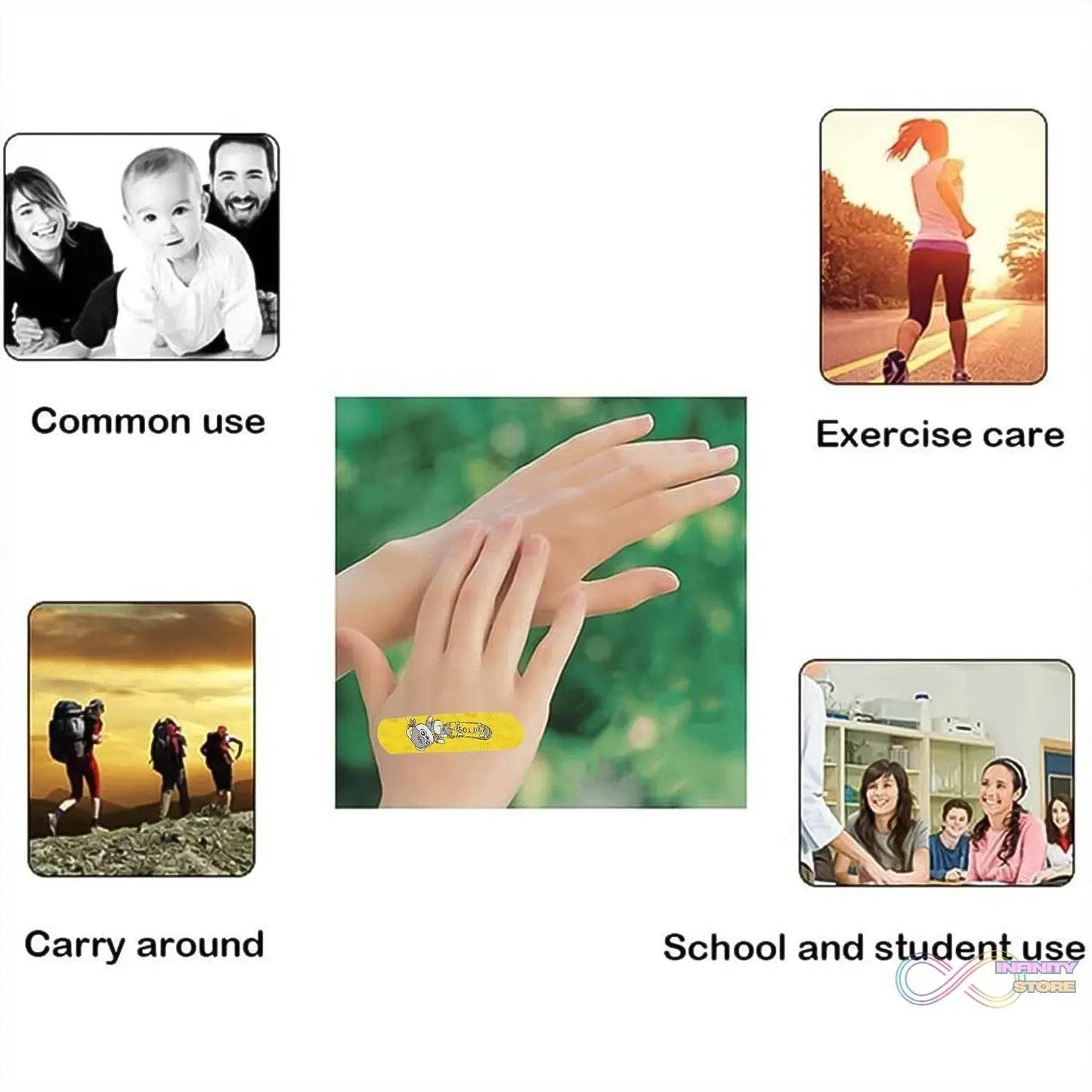 Cartoon Adhesive Bandages Waterproof Creative Bandage (50 Pcs Set) - infinityexculsivestore.com