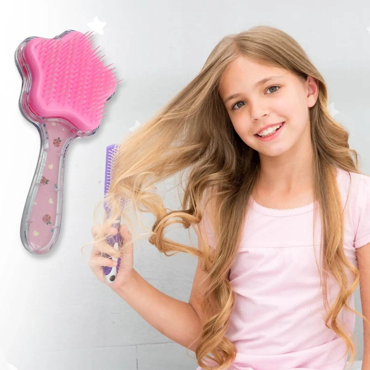Cartoon Hair Brush Massage Shower Comb Blur Wet Salon Hair Brushes Hair Styling Tools, Glitter Comb, Soft & Smooth Brush, Mermaid Brush For Kids Return Gifts For Kids (1 Pc ) - infinityexculsivestore.com