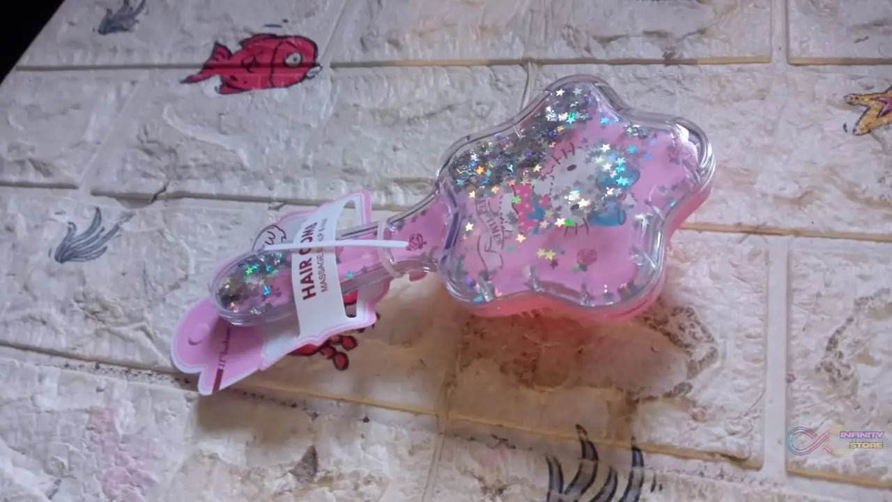 Cartoon Hair Brush Massage Shower Comb Blur Wet Salon Hair Brushes Hair Styling Tools, Glitter Comb, Soft & Smooth Brush, Mermaid Brush For Kids Return Gifts For Kids (1 Pc ) - infinityexculsivestore.com