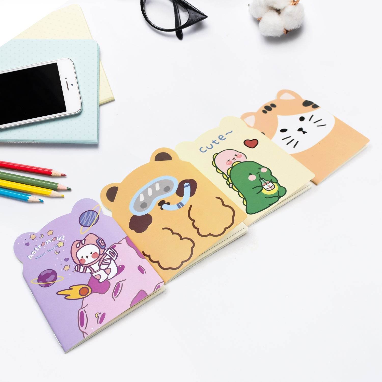 Cute Cartoon Journal Diary, Notebook for Women Men Memo Notepad Sketchbook 16 Pages Writing Journal for Journaling Notes Study School Work Boys Girls, Stationery (120x85MM / 1 Pc) - infinityexculsivestore.com