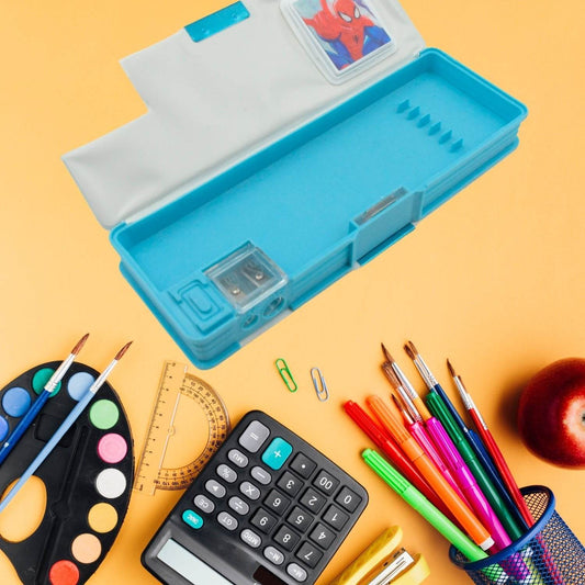 Cartoon Multi-functional Geometry Box with Calculator & Double Sharpener - infinityexculsivestore.com