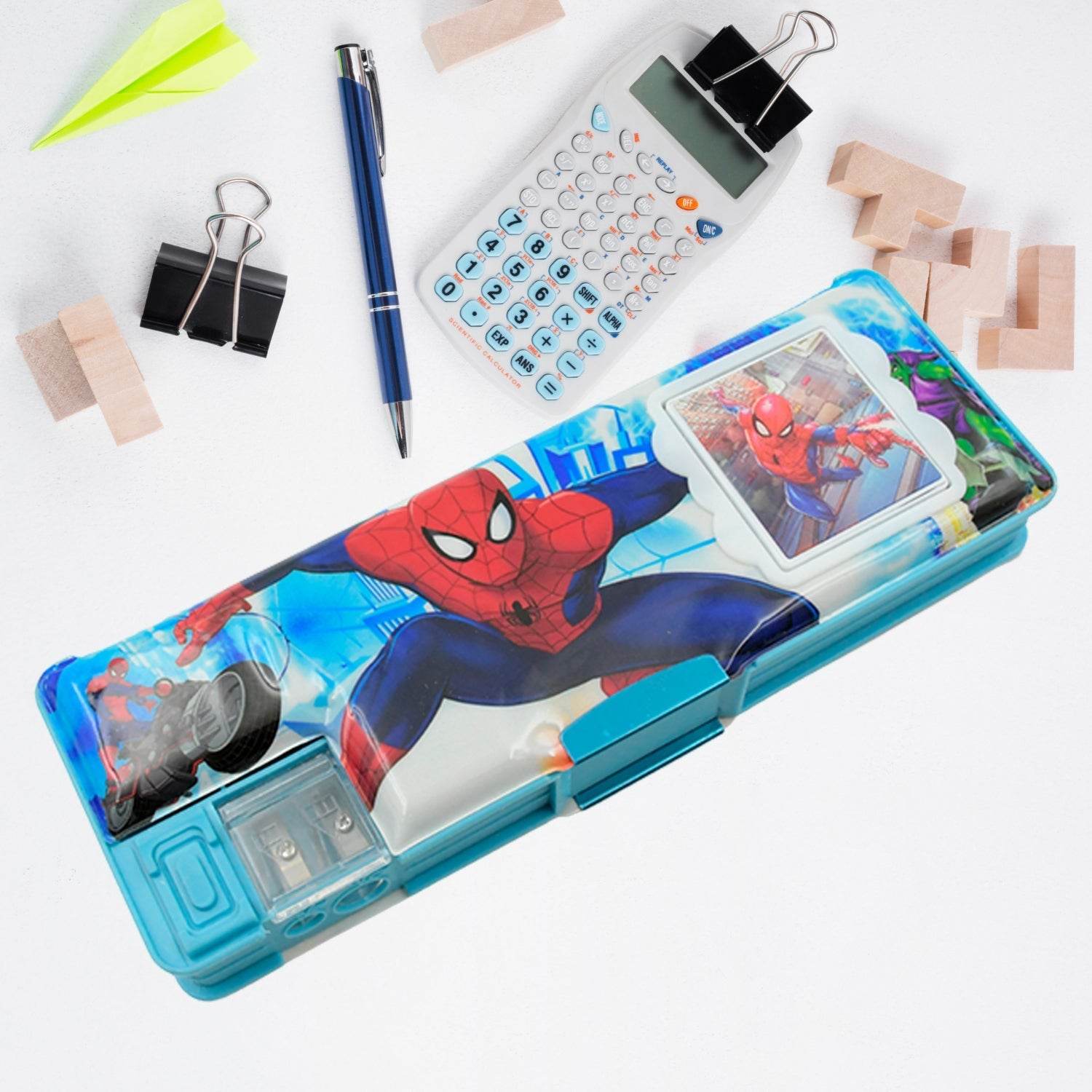 Cartoon Multi-functional Geometry Box with Calculator & Double Sharpener - infinityexculsivestore.com