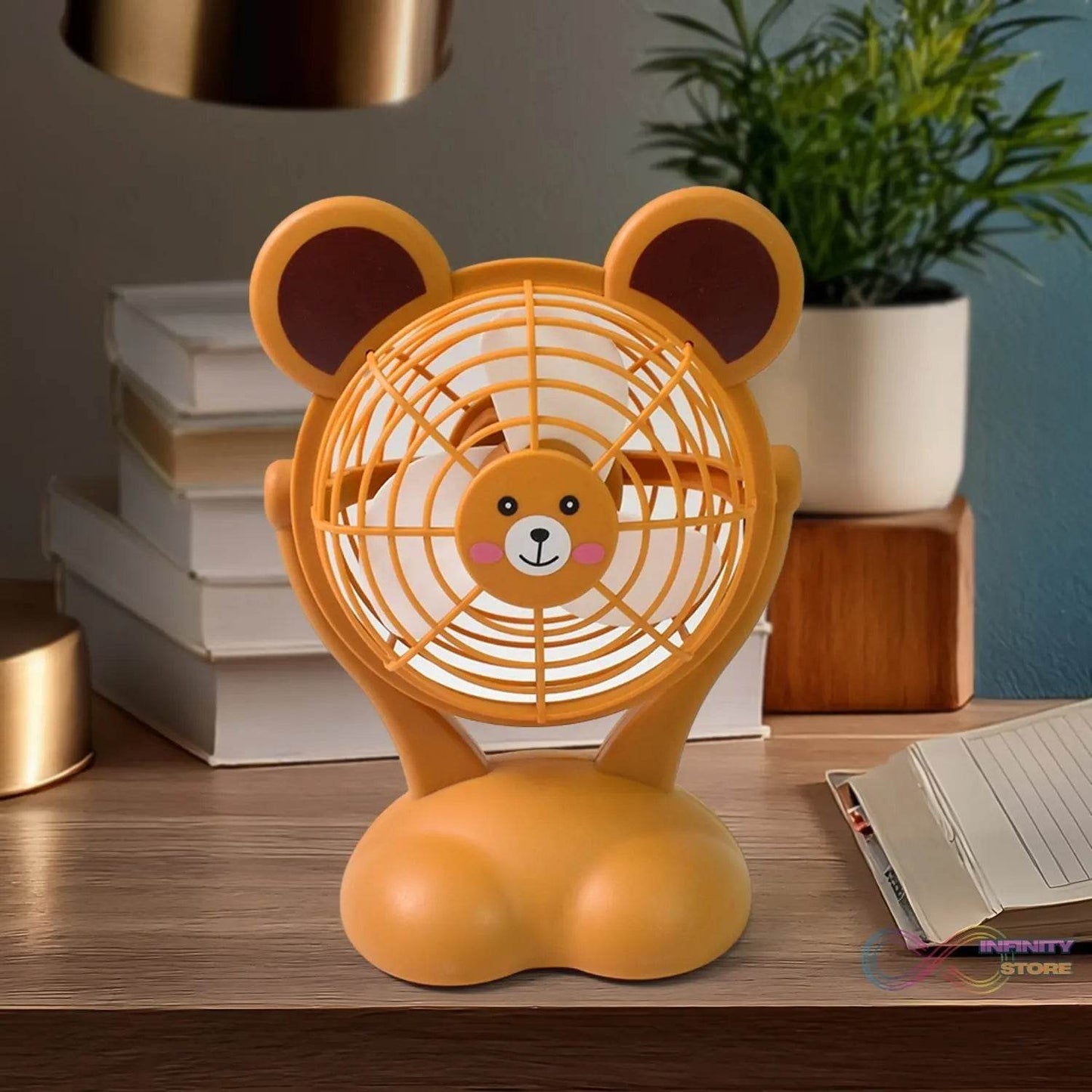 Cartoon Shape Mini Fan USB Powered & Battery Operated (Battery Not Include / 1 Pc) - infinityexculsivestore.com