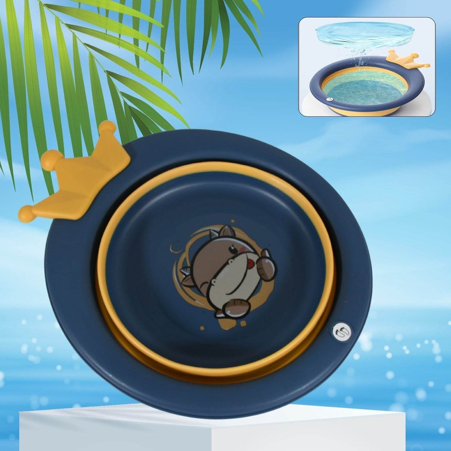 Cartoon Shape Wash Basin, Space Saving Multi Function Foldable Baby Wash basin Easy Clean Lightweight Thicken for Washing Face for Home (33x31 Cm / 1 pc) - infinityexculsivestore.com