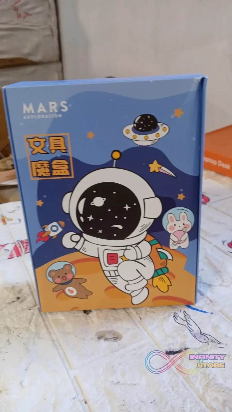 Cartoon Stationery Box Cartoon Design School Box Book , diary , Pen , Eraser, Sharpner , Sticker & Pen Refill Student Gift School box (1 box) - infinityexculsivestore.com