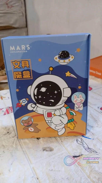 Cartoon Stationery Box Cartoon Design School Box Book , diary , Pen , Eraser, Sharpner , Sticker & Pen Refill Student Gift School box (1 box) - infinityexculsivestore.com