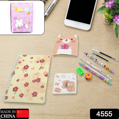 Cartoon Stationery Box Cartoon Design School Box Book , diary , Pen , Eraser, Sharpner , Sticker & Pen Refill Student Gift School box (1 box) - infinityexculsivestore.com