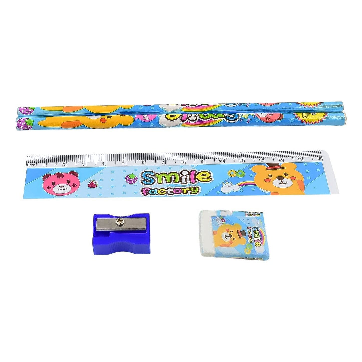 Cartoon Wooden Pencil Set for Kids Boys Return Gifts Birthday Party Space Stationary Set Pencil Eraser Sharpener Combo Kit for Kids Boys (Mix Color / 1 Set) - infinityexculsivestore.com