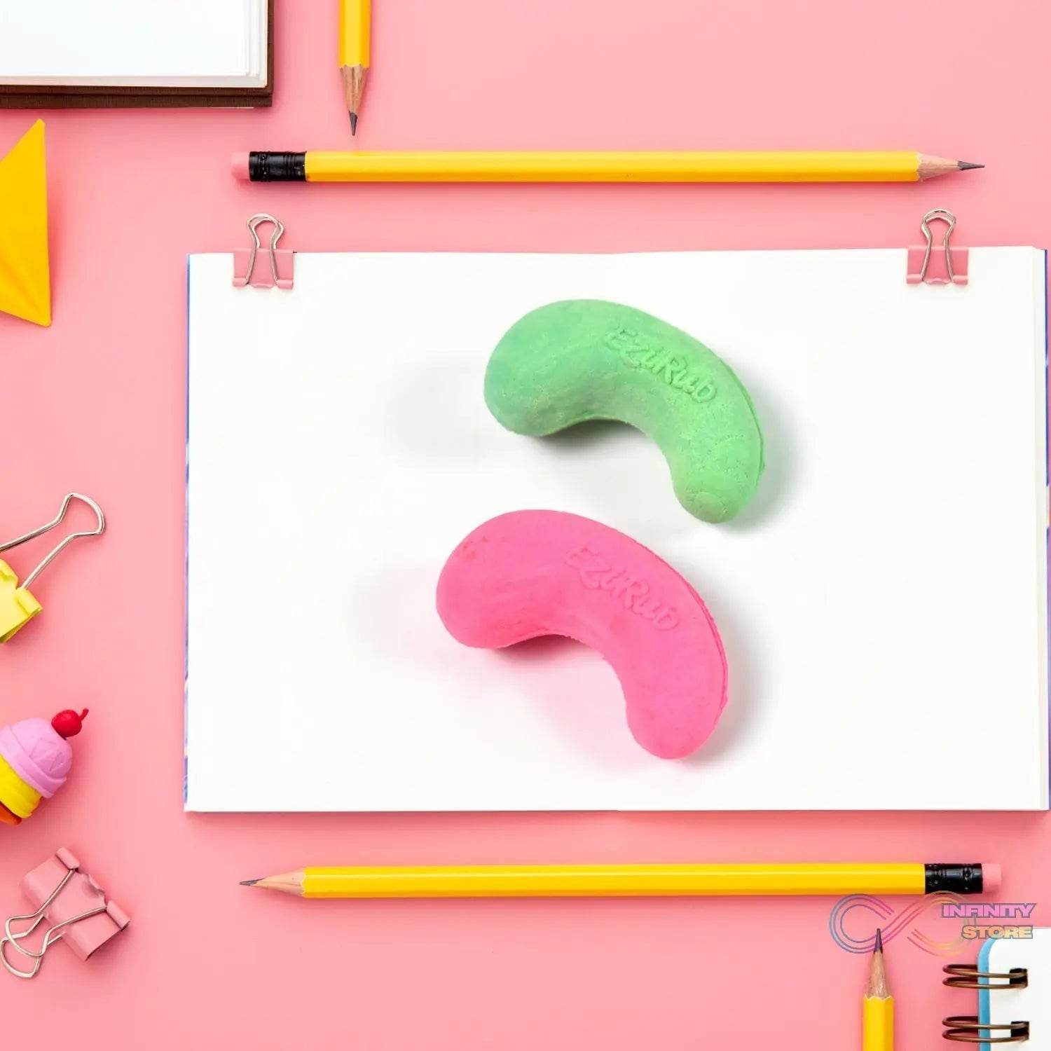 Cashew Nut Eraser Rubber Erasers (1 Pc / Mix Colour & Design) - infinityexculsivestore.com