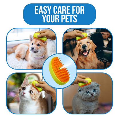 3 In1 Cat Steamy Brush, Self Cleaning Steam Cat Brush Cat Steamer Brush for Massage Cat Grooming Brush Pet Hair Removal Comb for Cat and Dog, for Removing Tangled and Loose Hair - infinityexculsivestore.com