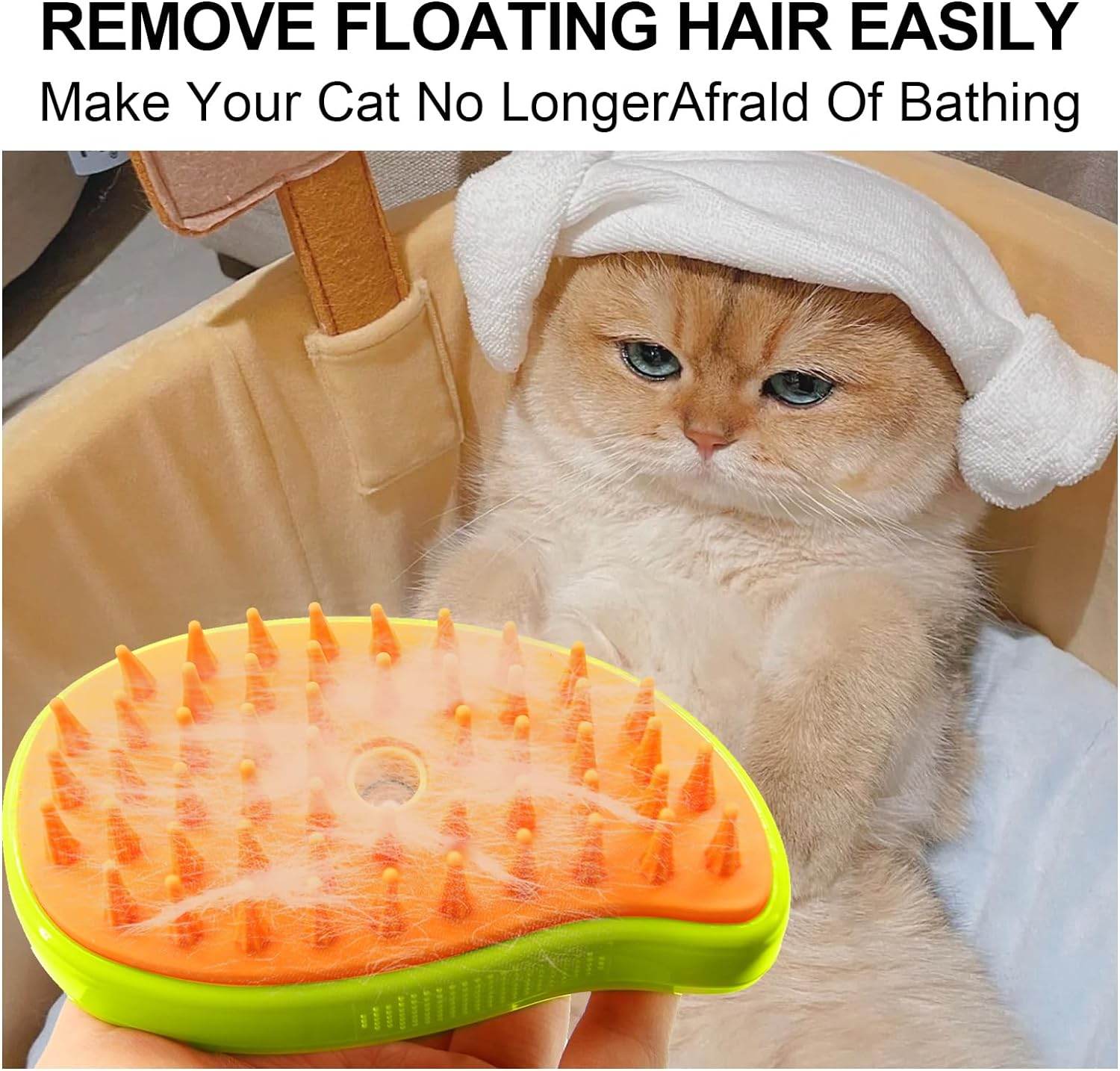 3 In1 Cat Steamy Brush, Self Cleaning Steam Cat Brush Cat Steamer Brush for Massage Cat Grooming Brush Pet Hair Removal Comb for Cat and Dog, for Removing Tangled and Loose Hair - infinityexculsivestore.com