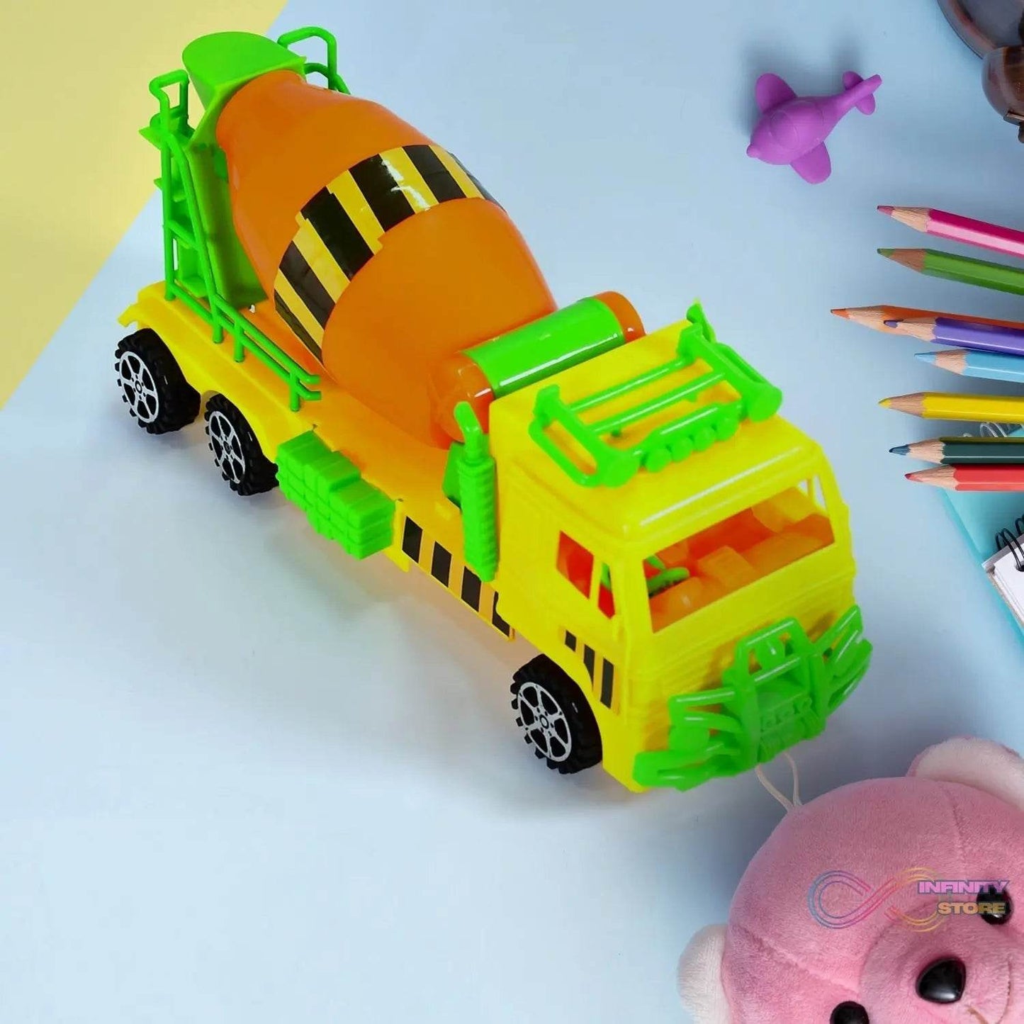 Cement Mixer Truck Pushback Toy For kids - infinityexculsivestore.com