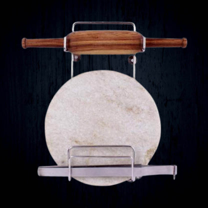 Chakla Belan Chimta Stand Rolling Pin Board Tong Holder Silver Stainless Steel Multi-Purpose Rack for Kitchen (1 Pc ) - infinityexculsivestore.com
