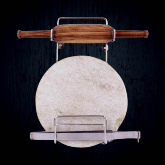Chakla Belan Chimta Stand Rolling Pin Board Tong Holder Silver Stainless Steel Multi-Purpose Rack for Kitchen (1 Pc ) - infinityexculsivestore.com