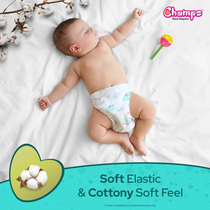 Champs Soft and Dry Baby Diaper Pants 62 Pcs (Large Size L62) - infinityexculsivestore.com