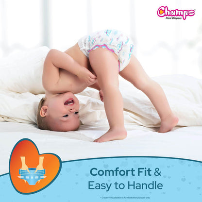Champs Soft and Dry Baby Diaper Pants 74 Pcs (Medium Size M74) - infinityexculsivestore.com
