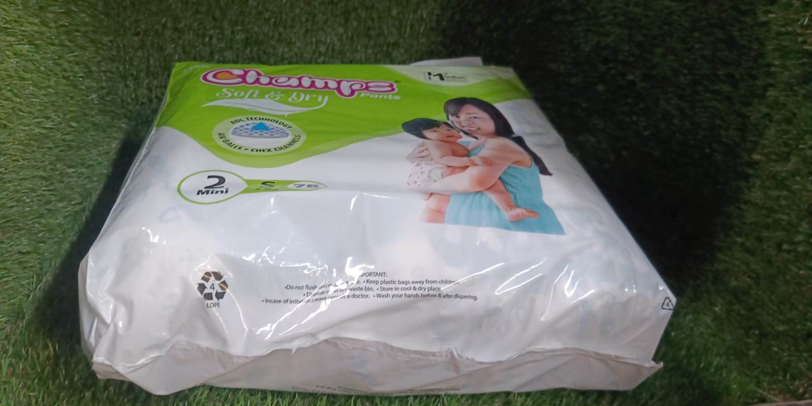 Champs Soft and Dry Baby Diaper Pants 78 Pcs (Small Size S78) - infinityexculsivestore.com