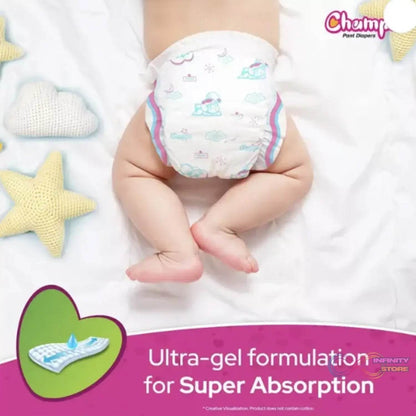 Champs Travel Diapers (Small, 10 Pcs): Leakproof, Soft & Dry, Baby Diaper Pants - infinityexculsivestore.com