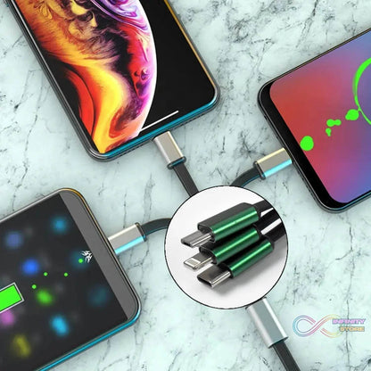 Charging Cable, 3 in 1 Extendable, Data transmit & Charging Cable (1 Pc) - infinityexculsivestore.com