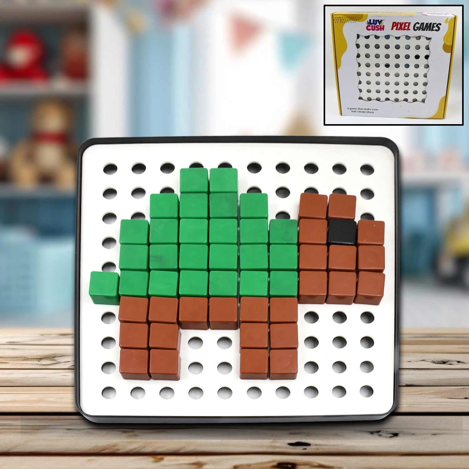 Pixel Cubes Toy for Children Early Education, Pixel Game Educational Board Games Board, Birthday Gift for Kids, Learning Math Toy, Brain Games, Math Puzzle (Approx 180 Cubes With Pixel Board & Book) - infinityexculsivestore.com