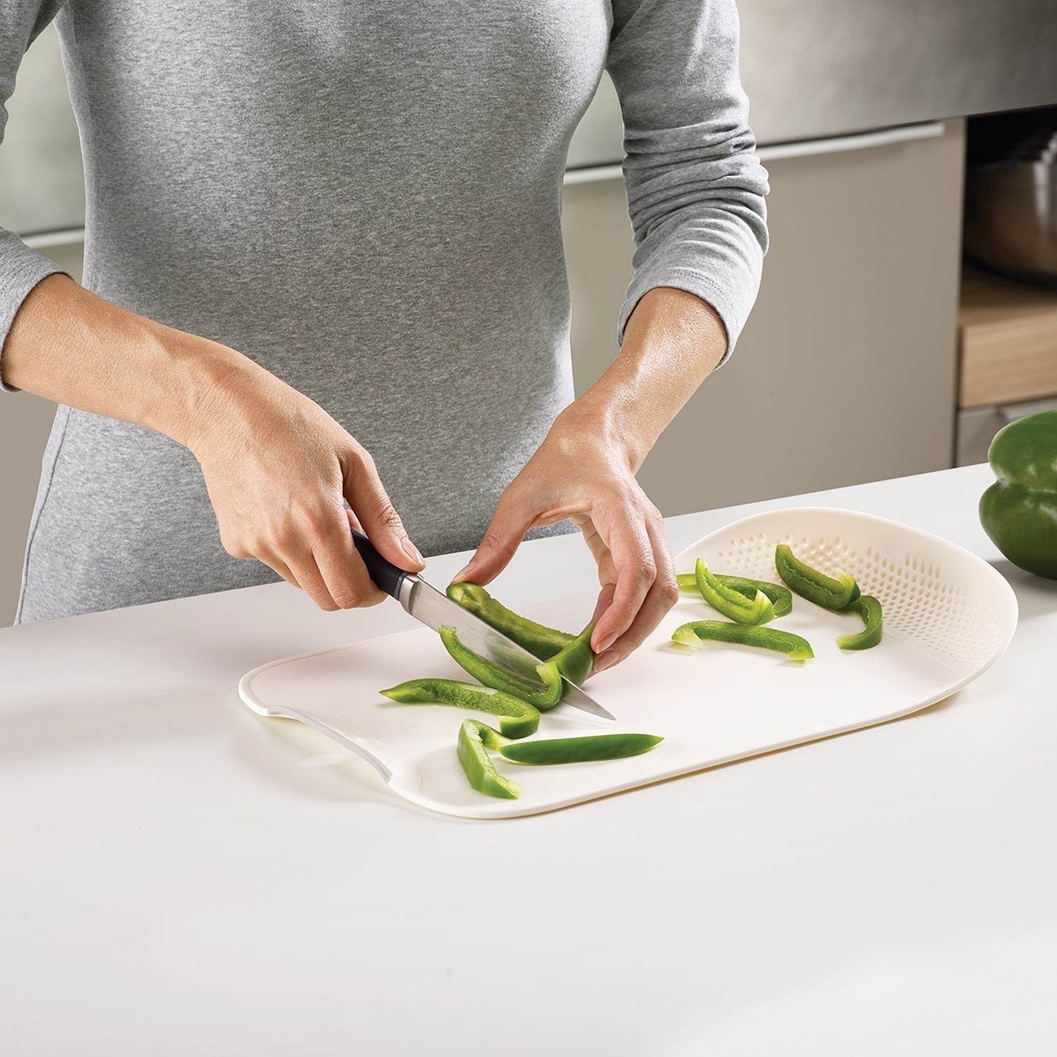 Chop & Drain Vegetables Fruits Chopping Board Sleek Knife - infinityexculsivestore.com