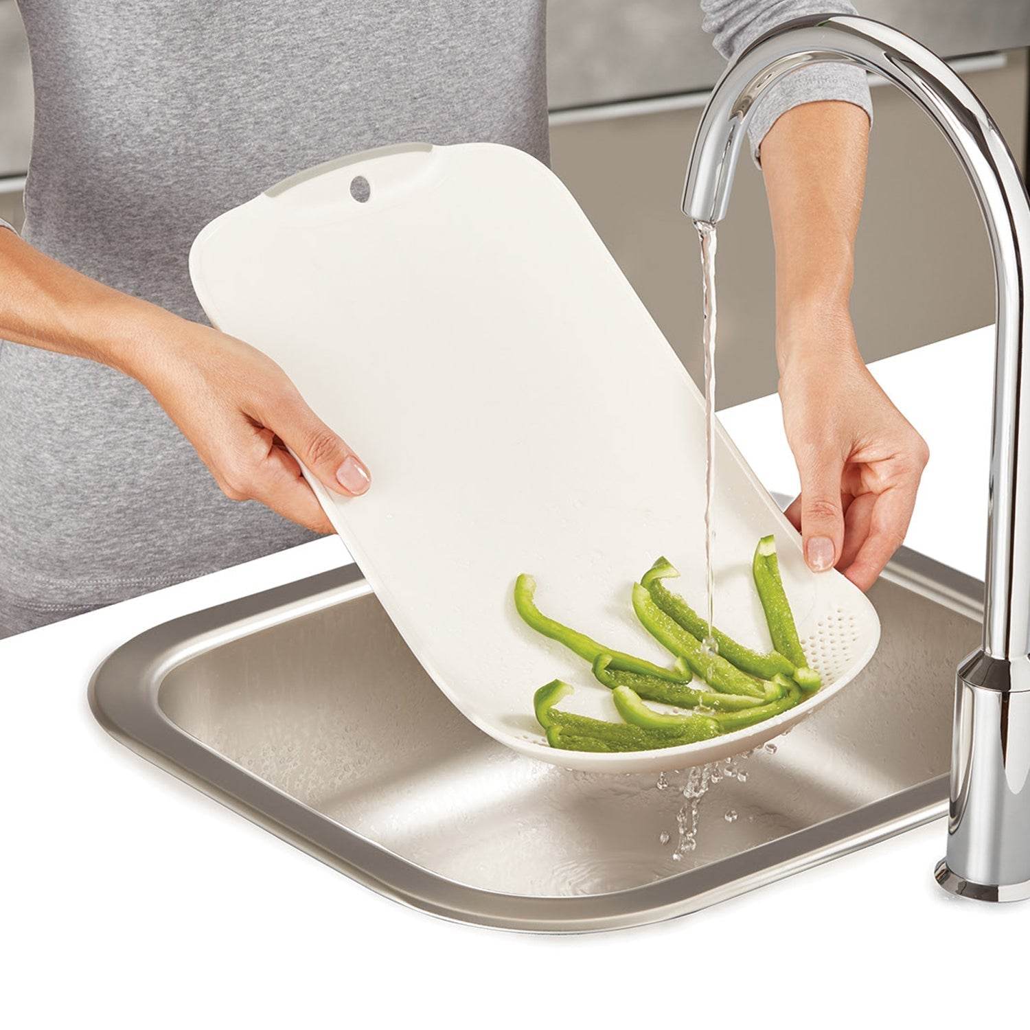 Chop & Drain Vegetables Fruits Chopping Board Sleek Knife - infinityexculsivestore.com