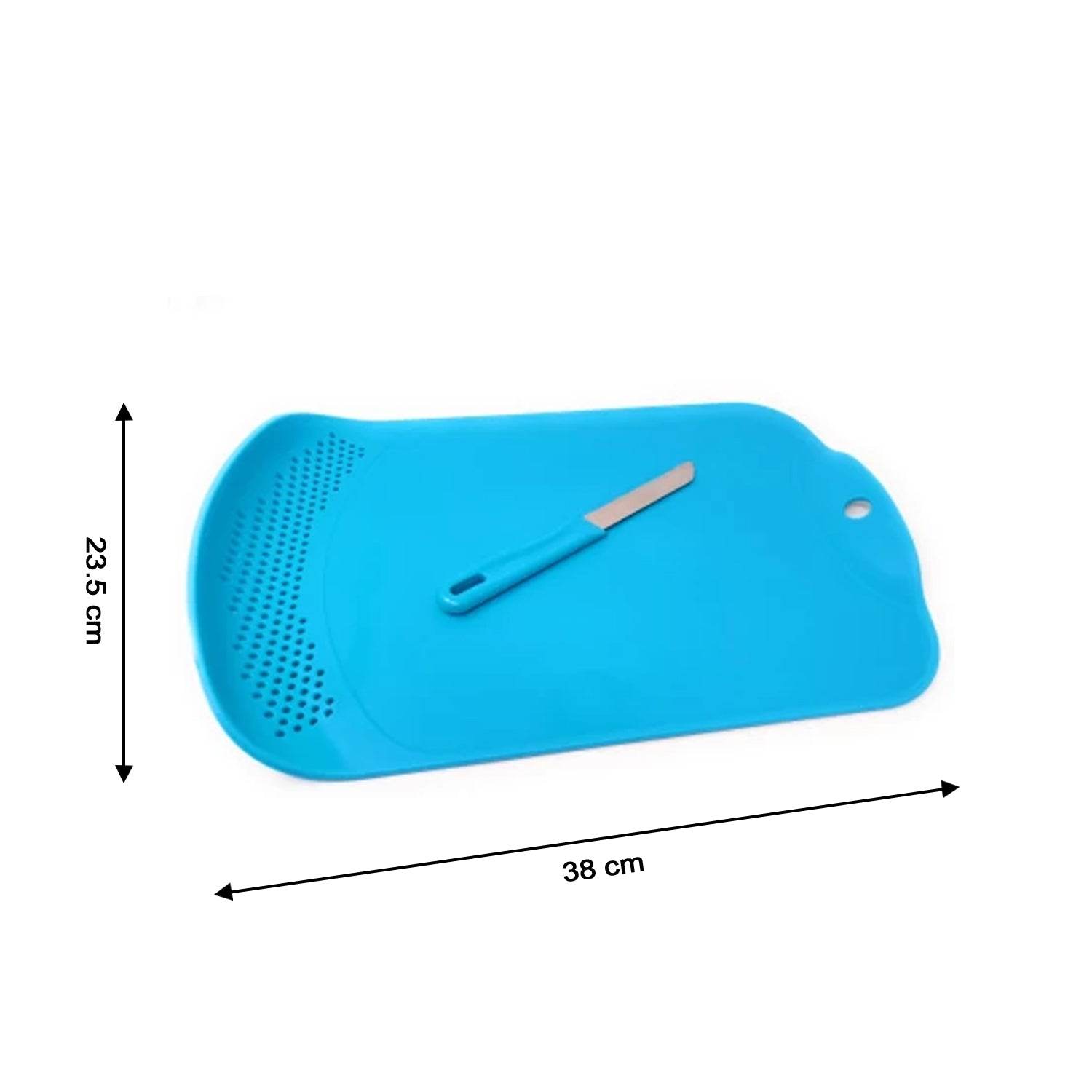 Chop & Drain Vegetables Fruits Chopping Board Sleek Knife - infinityexculsivestore.com