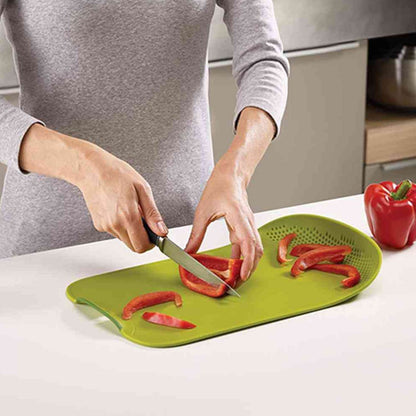 Chop & Drain Vegetables Fruits Chopping Board Sleek Knife - infinityexculsivestore.com