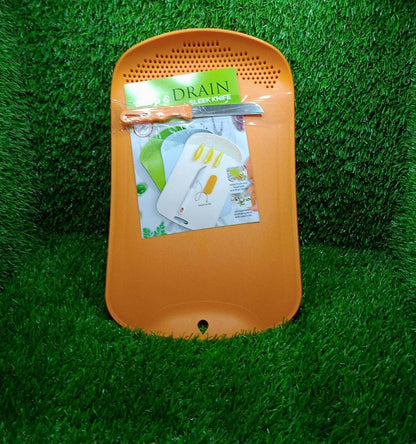 Chop & Drain Vegetables Fruits Chopping Board Sleek Knife - infinityexculsivestore.com