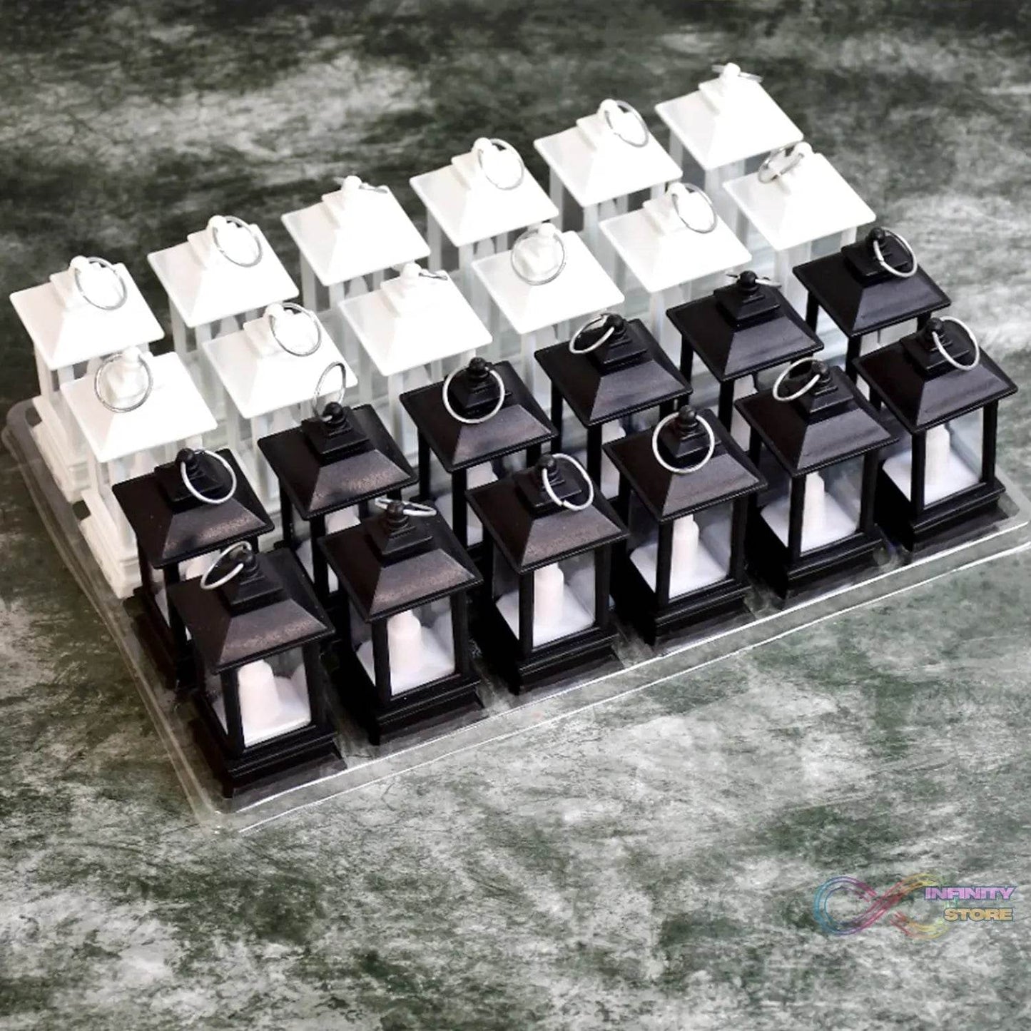 Classic Style Lantern With Artificial Rustic Battery - Operated Flameless Candle Light For Home Decoration - Good For Indoor & Outdoor Use (Pack of 24) - infinityexculsivestore.com