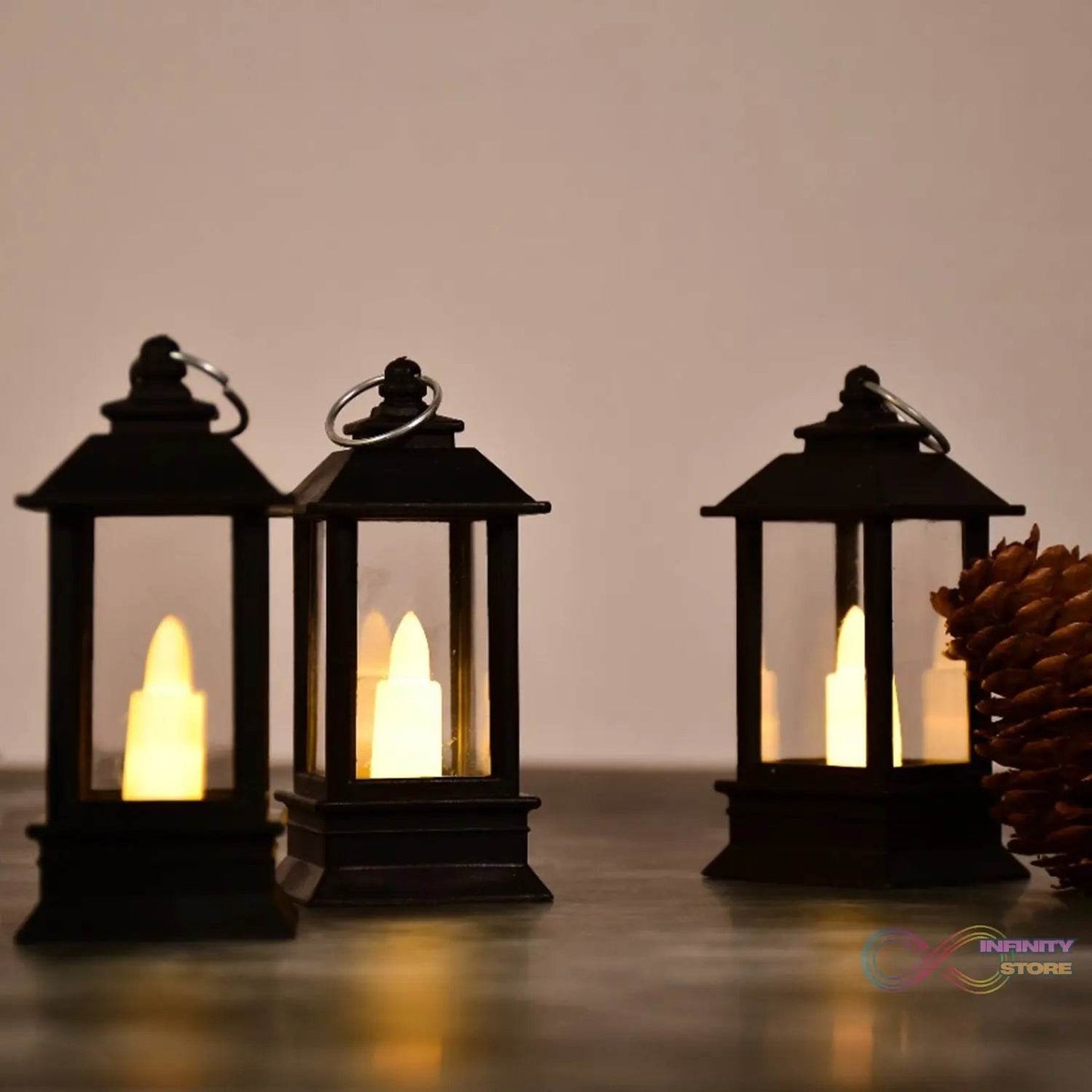 Classic Style Lantern With Artificial Rustic Battery - Operated Flameless Candle Light For Home Decoration - Good For Indoor & Outdoor Use (Pack of 24) - infinityexculsivestore.com