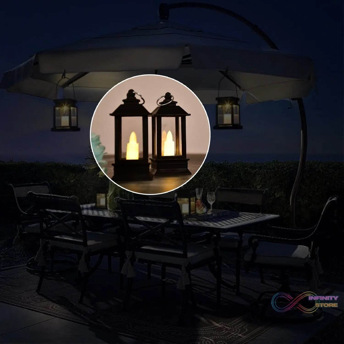 Classic Style Lantern With Artificial Rustic Battery - Operated Flameless Candle Light For Home Decoration - Good For Indoor & Outdoor Use (Pack of 24) - infinityexculsivestore.com