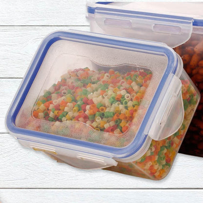 Classics Rectangular Plastic Airtight Food Storage Containers with Leak Proof Locking Lid Storage container set of 3 Pc( Approx Capacity 500ml,1000ml,1500ml, Transparent) - infinityexculsivestore.com