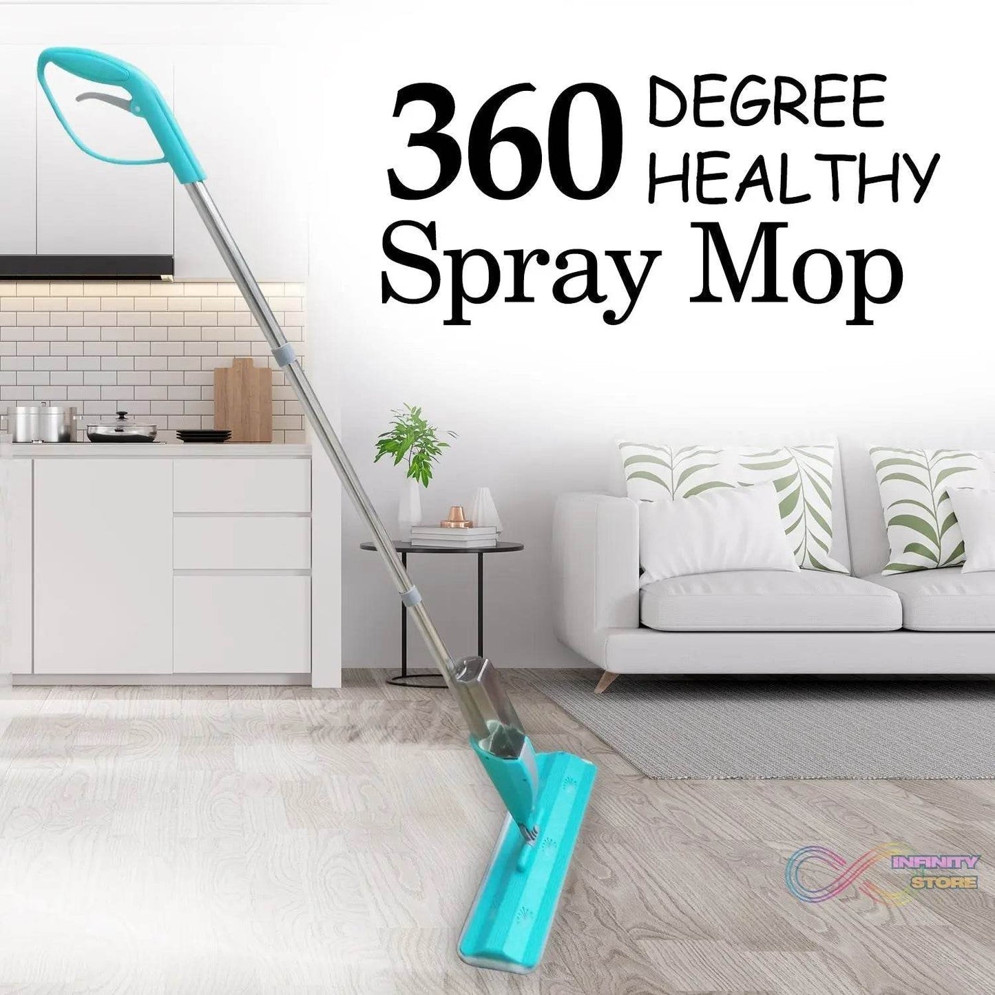 Cleaning 360 Degree Healthy Spray Mop with Removable Washable Cleaning Pad - infinityexculsivestore.com
