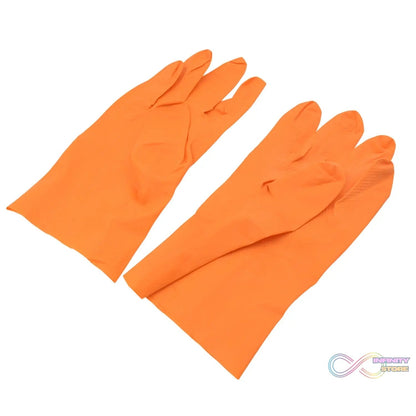 Multipurpose Rubber Reusable Cleaning Gloves, Reusable Rubber Hand Gloves I Latex Safety Gloves I for Washing I Cleaning Kitchen I Gardening I Sanitation I Wet and Dry Use Orange Gloves (1 Pair 40 Gm) - infinityexculsivestore.com