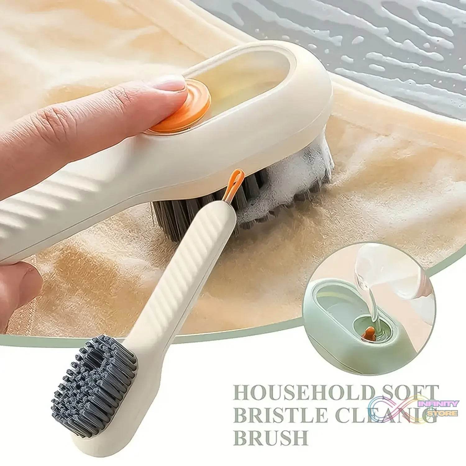 Cleaning Sponge Brush with Liquid / Soap Dispenser & With 4 Refill Brush Heads (1 Set) - infinityexculsivestore.com