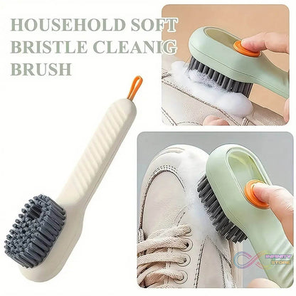 Cleaning Sponge Brush with Liquid / Soap Dispenser & With 4 Refill Brush Heads (1 Set) - infinityexculsivestore.com