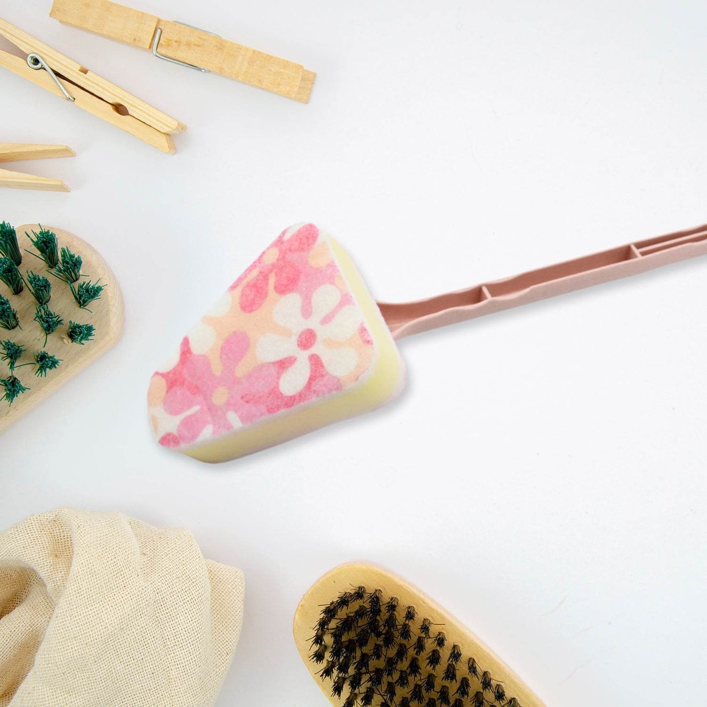 Cleaning Supplies Kitchen Handle Universal Triangular Sponge Multifunctional Bathroom Brush Handle Kitchen , Dining & Bar - infinityexculsivestore.com