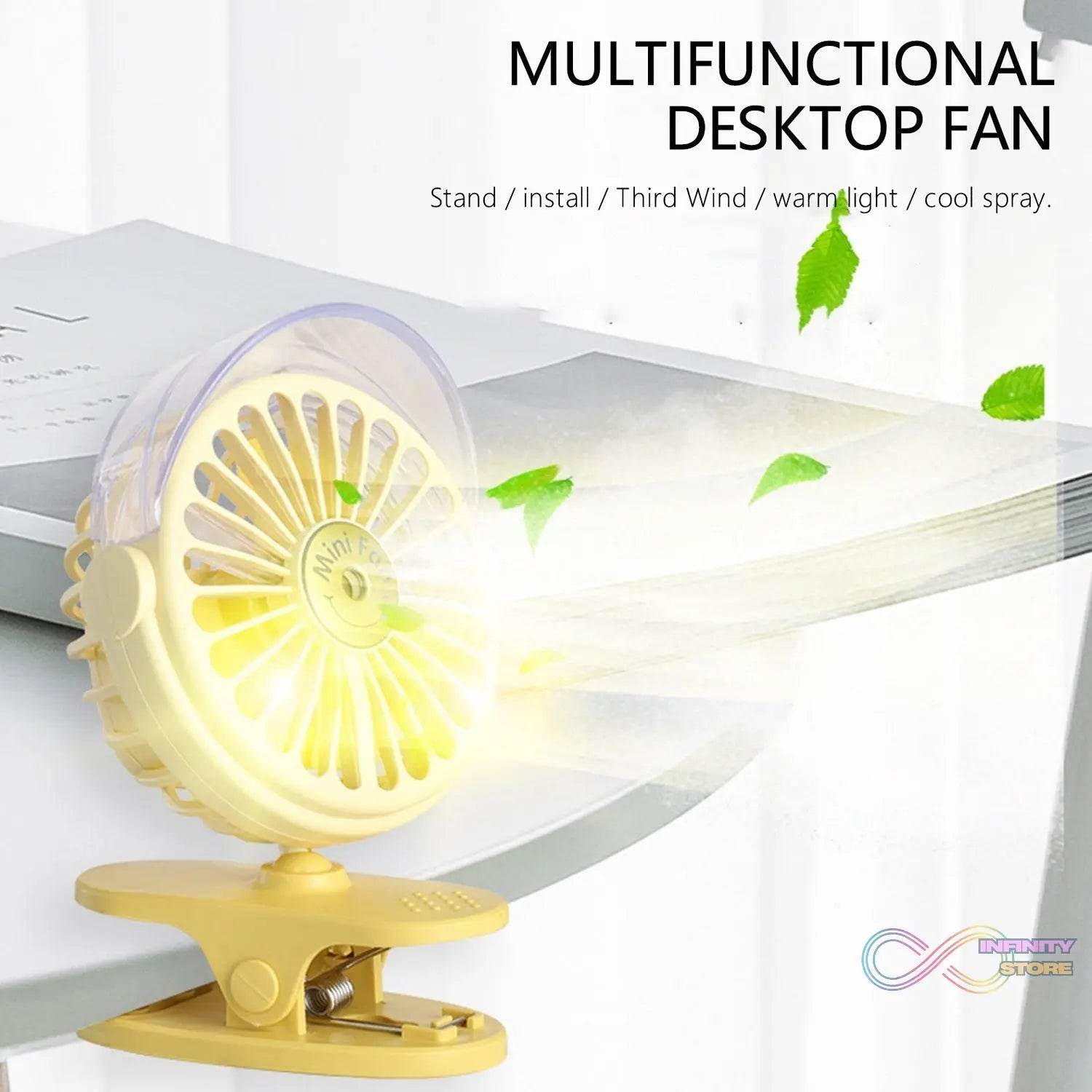 Clip Desk Fan Portable Wind Desktop Table Cooling Fan in Single Button, Adjustment Mini Personal Fan for Home Desktop Office Car Indoor Outdoor Travel (Battery Not Include) - infinityexculsivestore.com