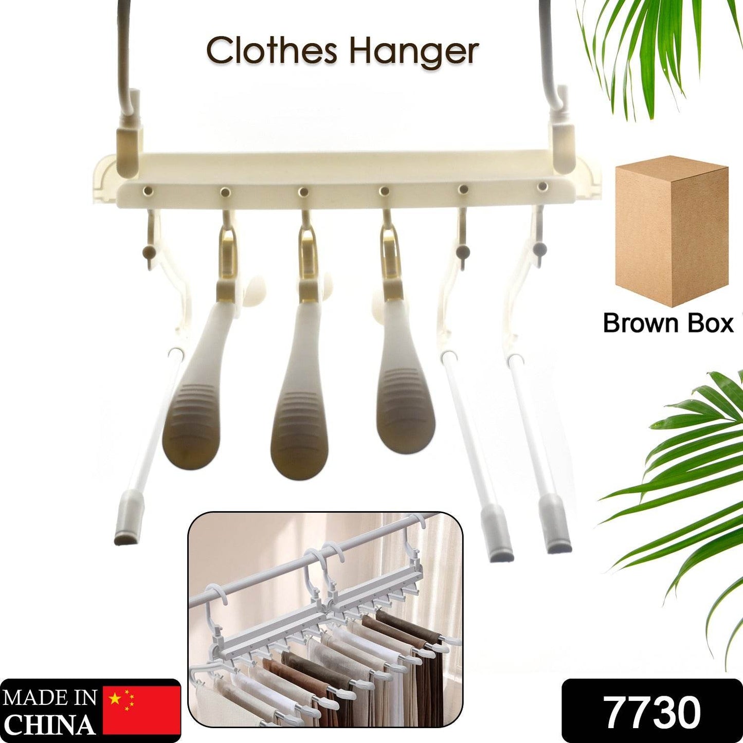 Cloth Hanger 6 in 1 Multi-Layer Hanging Mass Pants Rack Stainless Steel Pants Hangers Folding Storage Rack Space Saver Storage for Trousers Scarf Tie Belt - infinityexculsivestore.com