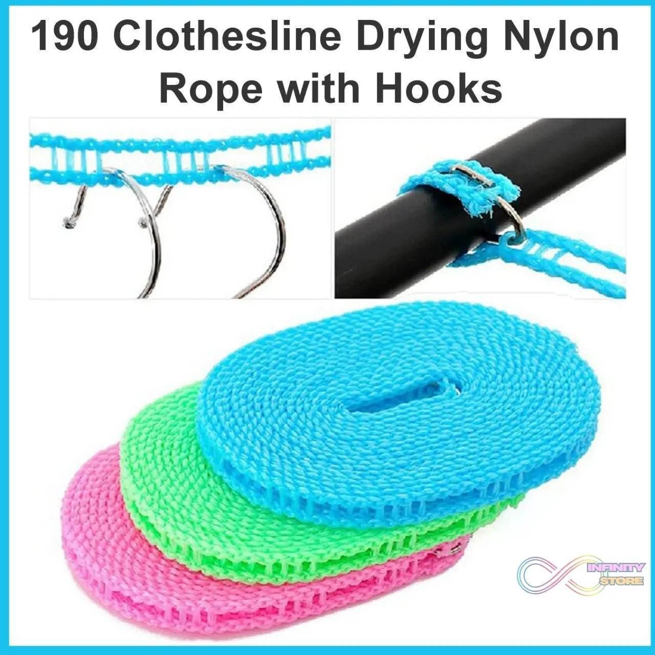 Clothesline Drying Nylon Rope with Hooks - infinityexculsivestore.com
