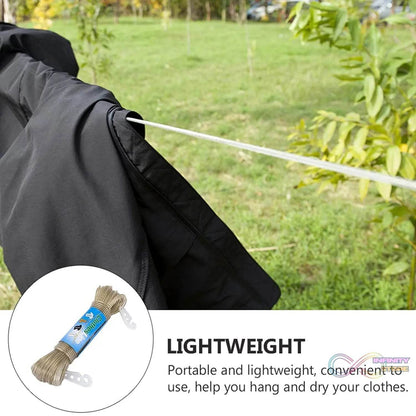 Clothesline Portable Travel Clothesline Adjustable with 2 Plastic Hooks (10 M Approx / 1 Pc) - infinityexculsivestore.com