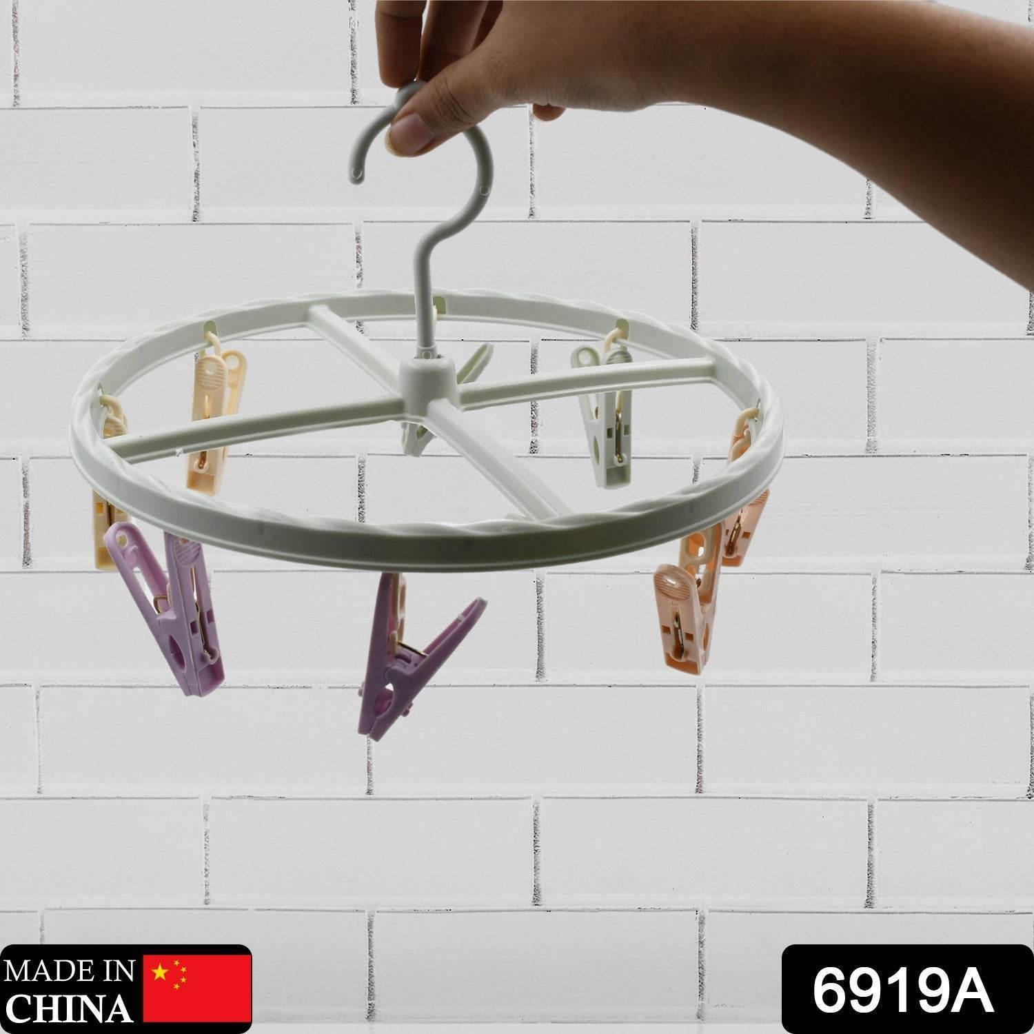 Clothespin Rack Laundry Drying Rack, Clothes Hangers with 8 Clips, Clip Hanger Drip Hanger for Drying Underwear, Baby Clothes, Socks, Bras, Towel, Cloth Diapers, Gloves - infinityexculsivestore.com