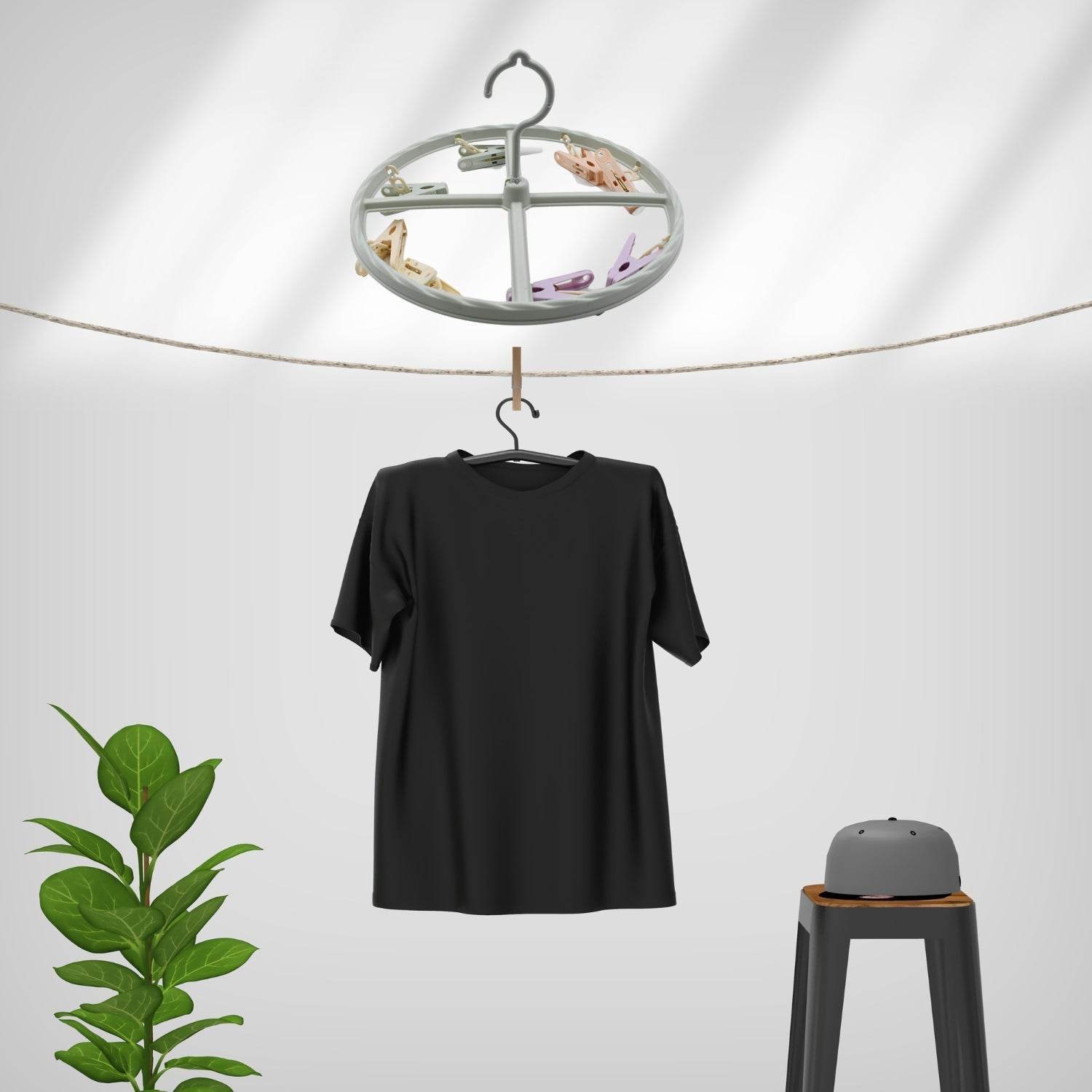 Clothespin Rack Laundry Drying Rack, Clothes Hangers with 8 Clips, Clip Hanger Drip Hanger for Drying Underwear, Baby Clothes, Socks, Bras, Towel, Cloth Diapers, Gloves - infinityexculsivestore.com