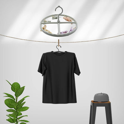 Clothespin Rack Laundry Drying Rack, Clothes Hangers with 8 Clips, Clip Hanger Drip Hanger for Drying Underwear, Baby Clothes, Socks, Bras, Towel, Cloth Diapers, Gloves - infinityexculsivestore.com