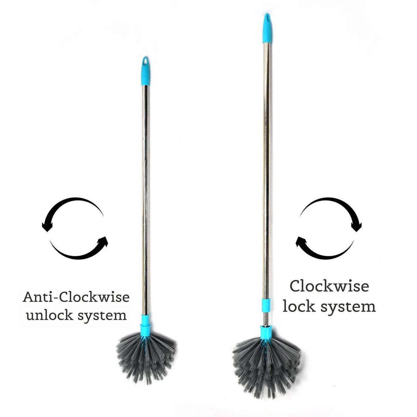 Cobweb Brush With Stainless Steel Strong Long Extendable Handle for Dusting, Ceiling Cobweb Cleaning, Brush for Lights, Fans & Webs Cleaning for Home / Kitchen - infinityexculsivestore.com