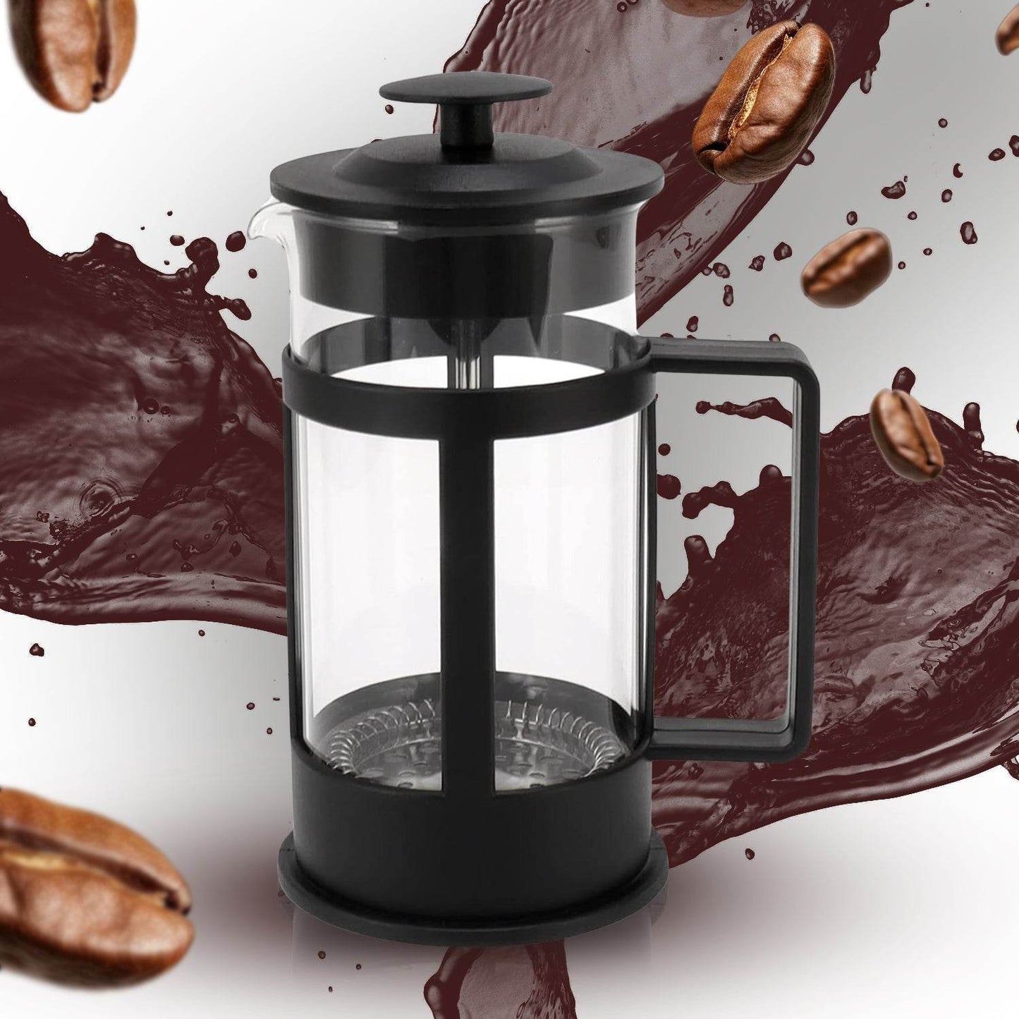 Coffee and Tea maker, Coffee Maker Glass Stainless Steel Coffee Press Glass Teapot for Camping Travel Gifts kitchen tools (Approx 350ml) - infinityexculsivestore.com