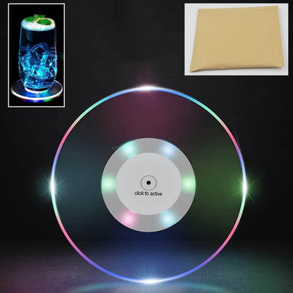 Colorful LED Cocktail Coaster, Round Ultra-Thin LED Drink Coaster (1 Pc) - infinityexculsivestore.com