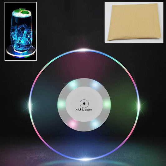 Colorful LED Cocktail Coaster, Round Ultra-Thin LED Drink Coaster (1 Pc) - infinityexculsivestore.com